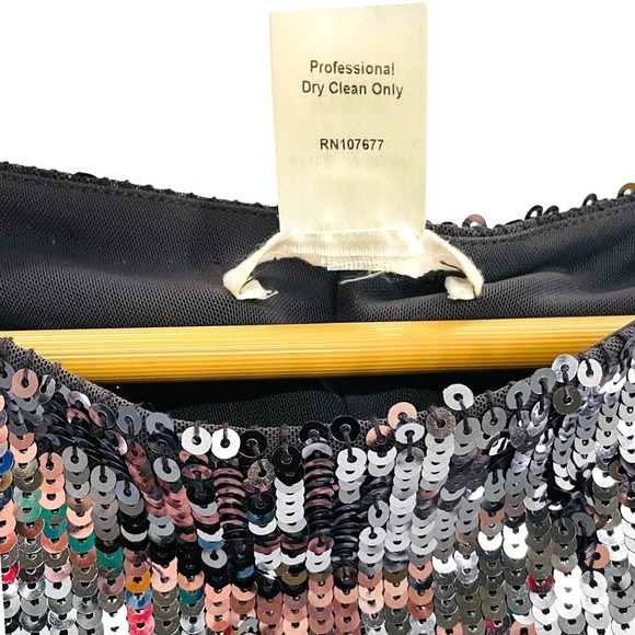 Alice + Olivia Gunmetal Silver Sequin Bateau Neck Sheath Party Dress Size S - Picture 9 of 9